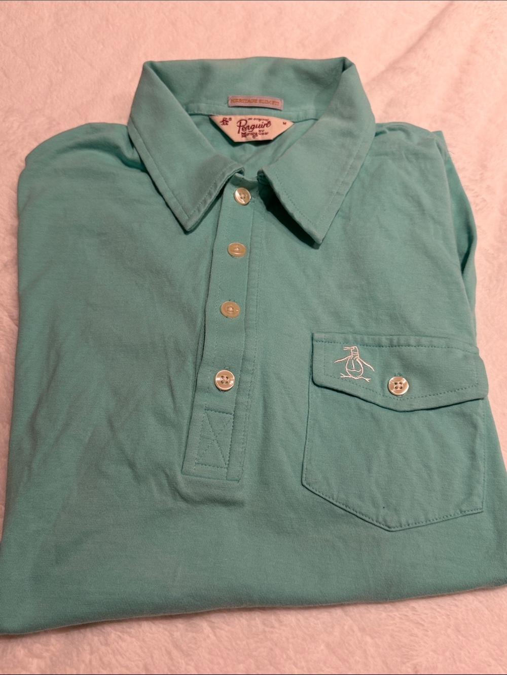 Original Penguin Mint Green Polo Shirt with Pocket
